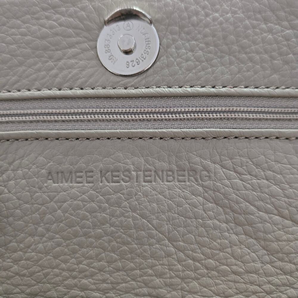 Aimee Kestenberg Quilted Leather Convertible Crossbody Clutch Chain Strap Beige - Picture 8 of 14
